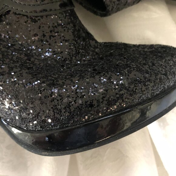 Wide Black Sequined Bootie - Picture 5 of 16